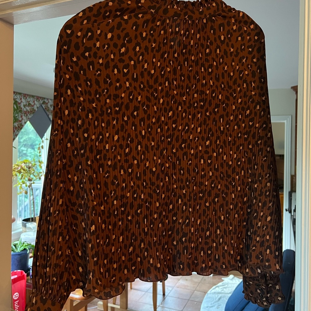 Sezane Brown Leopard Print Blouse